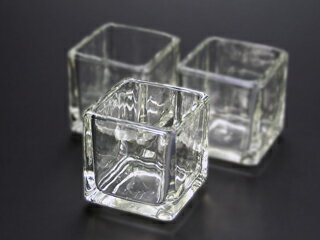 キャンドル用グラス　キューブS　12個セットジェルキャンドル　ガラスコップ　キャンドルグラス】