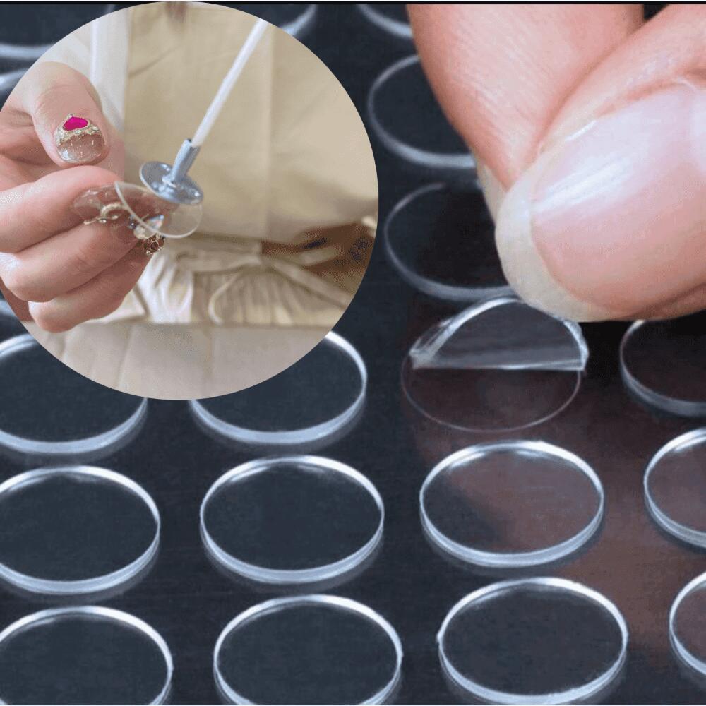 座金固定シール　透明　貼っても見えにくい　ジェルキャンドルにもオススメ