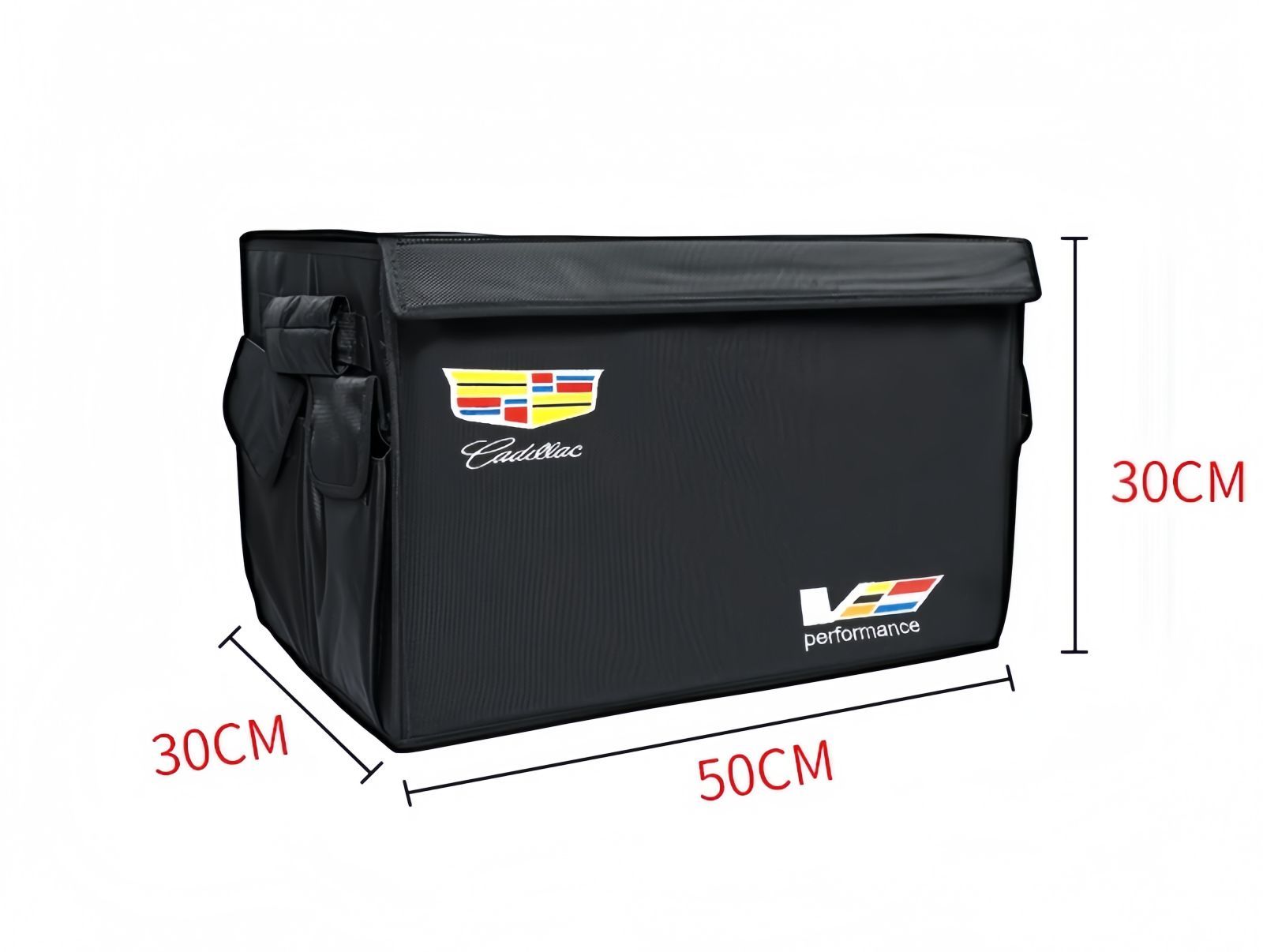 新品 未使用 キャデラック 車用 収納ボックス 3分割 大容量 30x50x30cm 車内整理 ...