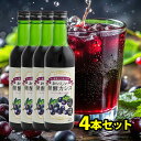おいしい発酵カシス 4本セット 340ml 飲みやすくておいしい 国産 天然酵母入り ポリフェノール 甜菜 てんさい糖 発酵食品 目の健康に役立つアントシアニン...