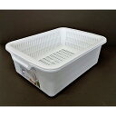 水切りセット(中)水切りかご 水切りバスケット 水切り 角型 食器かご 食器トレー バット トレー キッチン 台所 厨房 キッチン収納 洗い桶 漬け置き 抗菌加工 一人暮らし 新生活 (フタなし)日本製(3)