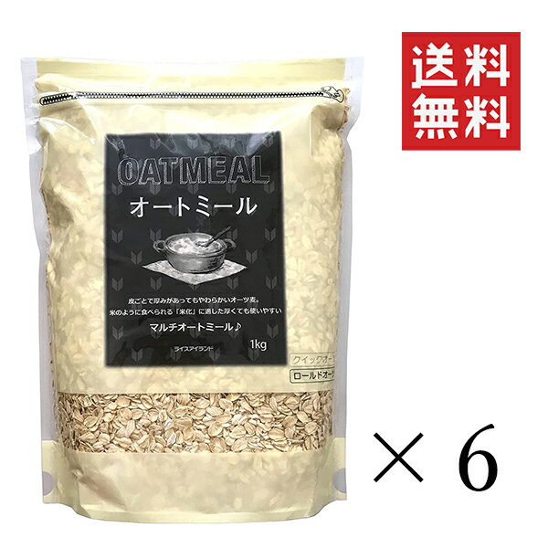 ライスアイランド オートミール 1kg×6袋 オーツ麦 食物繊維 まとめ買い 大容量