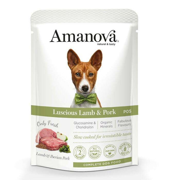 ハヤブサ　Amanova　Pouch　Adult　Luscious　Lamb　＆　Pork100g
