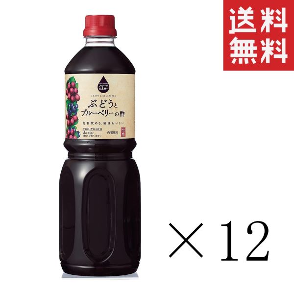 【!!クーポン配布中!!】 内堀醸造 フルーツビネガー ぶどうとブルーベリーの酢 1L(1000ml)×12本セット まとめ買い 業務用 美容 健康