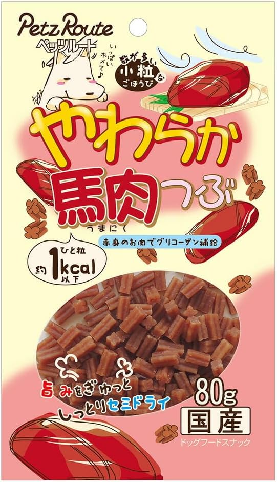 樂天商城 - 【同梱不可】【60個セット】ペッツルート 小粒ごほうびやわらか馬肉つぶ80g