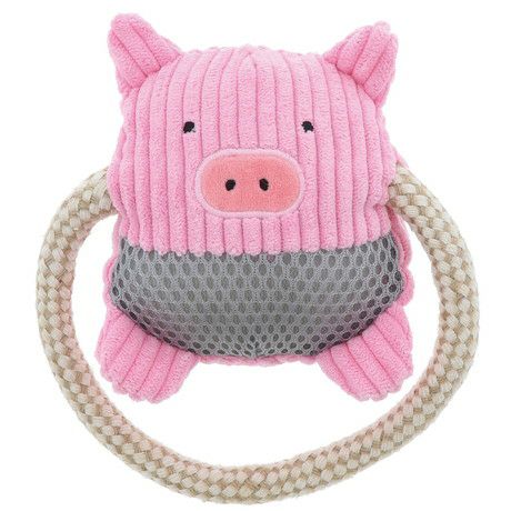 【同梱不可】Add.Mate犬用おもちゃふわふわデンタルロープぬいぐるみぶた