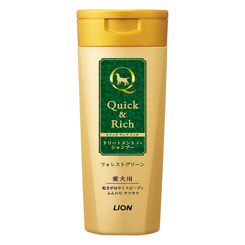ライオンペット クイック&リッチ トリートメントインシャンプー 愛犬用 フォレストグリーン 200ml
