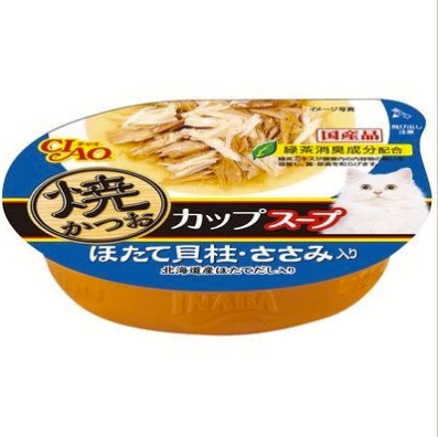 乐天商城 - 【同梱不可】【24個セット】いなばペットフード CIAO 焼かつお カップ スープ ほたて貝柱・ささみ入り 60g