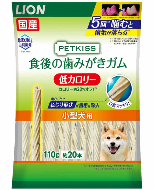 Shoe Shape - 【同梱不可】【6個セット】ライオンペット PETKISS食後の歯みがきガム低カロリー小型犬用110g（約20本）