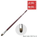 【!!クーポン配布中!!】 【メール便/送料無料】ホルベイン ダ ヴィンチ画筆 Black Sable 1845 No.14