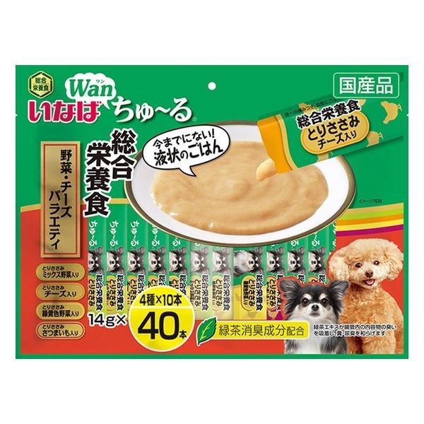 Rakuten - 【同梱不可】【2個セット】いなばちゅ〜る総合栄養食野菜・チーズバラエティ14g×40本