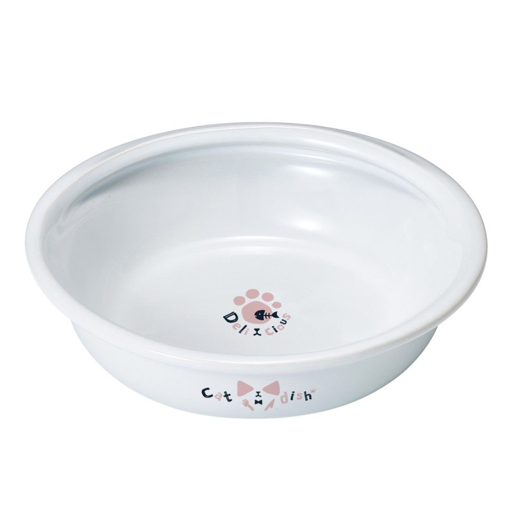 【同梱不可】【2個セット】マルカン こぼれにくい陶製食器にゃんこ用