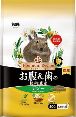 【同梱不可】【5個セット】イースター株式会社 プレミアムレシピ デグー　お腹＆歯の健康に配慮 400g