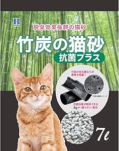 【同梱不可】ボンビアルコン 竹炭の猫砂抗菌プラス7L
