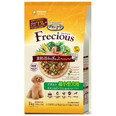 【同梱不可】ユニ・チャーム グラン・デリ Frecious アダルト成犬用 超小型犬用 チキン&ビーフ入り