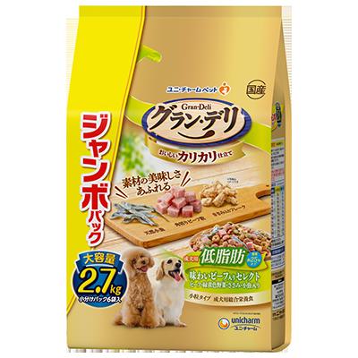 【同梱不可】グラン・デリカリカリ仕立て成犬用低脂肪味わいビーフ入りセレクト-脂肪分約25%カット2.7kg