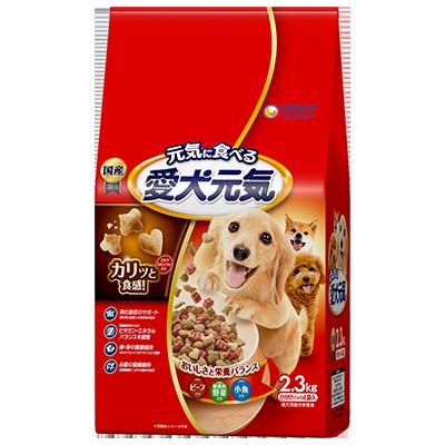 【同梱不可】【4個セット】ユニチャーム 愛犬元気 ビーフ・緑黄色野菜・小魚入り 2.3kg
