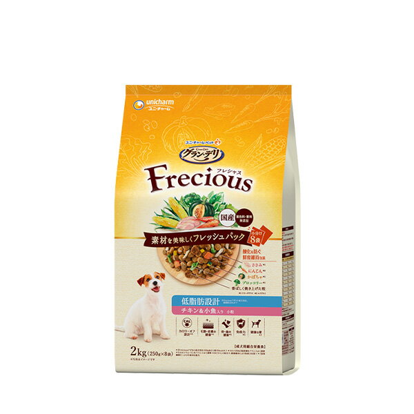 【同梱不可】ユニ・チャーム グラン・デリ Frecious アダルト成犬用 低脂肪設計 チキン&小魚入り 2kg