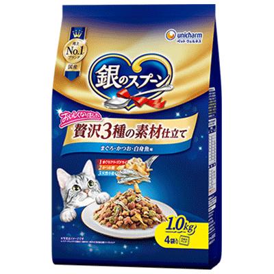 Other Wet Food - 【同梱不可】【8個セット】ユニ・チャーム　銀のスプーン贅沢素材バラエティまぐろ・かつお・白身魚味1.1kg