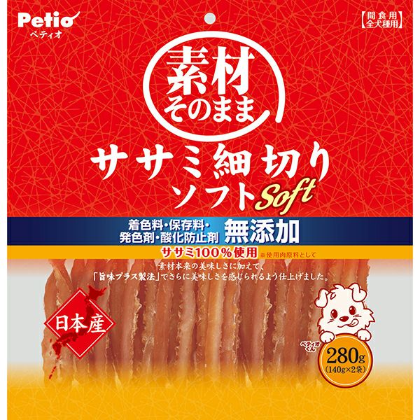 【同梱不可】ペティオ 素材そのまま ササミ細切りソフト 280g