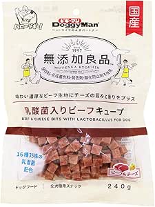 【注意事項】 ・メーカーの都合等により、パッケージ及び内容量、生産地、などが変更される場合がございます。ご了承ください。 ・当店では地球環境への配慮およびお手頃価格での商品の提供のため、簡易的な梱包とさせていただいております。 ・箱潰れなど、製品をご利用いただくのに問題がない場合の返品・交換対応はお受けできません ※期限のある商品について ・賞味期限や消費期限がある商品については、すべて期限まで2ヶ月以上のものを取り扱っております。個別のお問い合わせはご遠慮いただきますようお願い申し上げます。 ・期限が迫った商品は、別途アウトレット商品として販売させていただいております。 商品説明■　商品特徴保存料、合成着色料、発色剤、酸化防止剤を使わずに作りました。・お肉のおいしさがギュッと詰まった牛肉ベースの生地に、芳醇な味わいのチーズの旨みをプラスしました。・腸内フローラのバランスを整える16種35株の乳酸菌配合。 4976555824773■　仕様【原材料】穀類(小麦粉、小麦グルテン)、肉類(鶏肉、牛肉、鶏ササミ)、チーズ、糖類、ゼラチン、乳酸菌(乳酸菌代謝産物含有)、グリセリン、ミネラル類(カルシウム、ナトリウム)、ソルビトール、pH調整剤、着色料(コチニール、クチナシ)、膨張剤、香料、ビタミンE 【成分】粗たん白質:9%以上、粗脂肪:1%以上、粗繊維:1%以下、粗灰分:6.5%以下、水分:35%以下 【代謝エネルギー】エネルギー/280kcal/100g■　メーカードギーマンハヤシ■　広告文責ライフジェネレーション株式会社 TEL:06-6809-2484