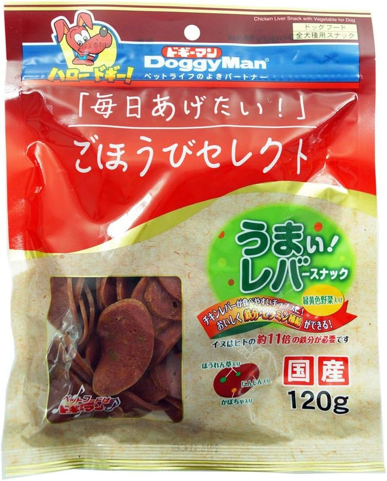 Rakuten - 【同梱不可】【24個セット】ドギーマンごほうびセレクトうまい!レバースナック緑黄色野菜入り120g