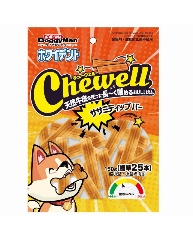 【同梱不可】【3個セット】ドギーマンハヤシ ホワイデント CheweLL ササミディップバー 150g(標準25本)