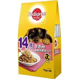【同梱不可】【6個セット】マースジャパンリミテッド ペディグリー14歳から用ささみ緑黄色野菜入り70g×3袋