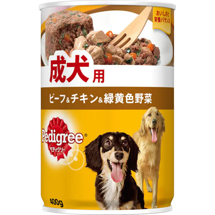 【同梱不可】【3個セット】マースジャパンリミテッド ペディグリー成犬用ビーフ＆チキン＆緑黄色野菜400g