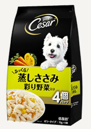 成犬 - 【同梱不可】【36個セット】 マースジャパンリミテッド シーザーごろっと蒸しささみ彩り野菜入り70g×4袋