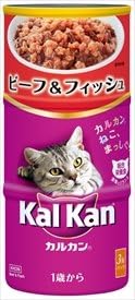 Rakuten - 【同梱不可】【2個セット】カルカンハンディ缶1歳からビーフ＆フィッシュ160g×3缶