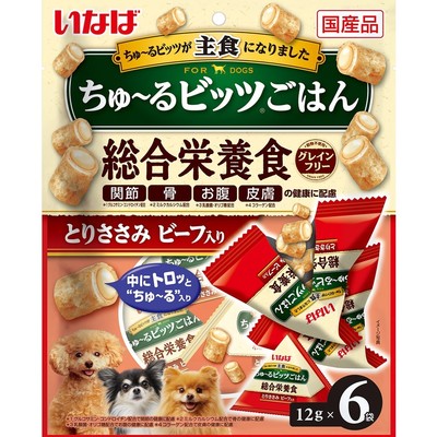 Old Dogs - 【同梱不可】【3個セット】いなばペットフード ちゅ〜るビッツごはんとりささみビーフ入り12g×6袋