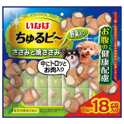 【注意事項】 ・メーカーの都合等により、パッケージ及び内容量、生産地、などが変更される場合がございます。ご了承ください。 ・当店では地球環境への配慮およびお手頃価格での商品の提供のため、簡易的な梱包とさせていただいております。 ・箱潰れなど、製品をご利用いただくのに問題がない場合の返品・交換対応はお受けできません ※期限のある商品について ・賞味期限や消費期限がある商品については、すべて期限まで2ヶ月以上のものを取り扱っております。個別のお問い合わせはご遠慮いただきますようお願い申し上げます。 ・期限が迫った商品は、別途アウトレット商品として販売させていただいております。 商品説明■　商品詳細 外はふっくら、中はとろっと2つの食感が楽しめるおやつです。＊リニューアルいたしました。 4901133765001■　原材料鶏肉（ささみ）、鶏脂、野菜（人参、かぼちゃ、グリンピース）、でん粉、卵白粉末、かつお節、チキンエキス、オリゴ糖、酵母エキス、寒天、殺菌乳酸菌、カゼインナトリウム、増粘多糖類、ビタミンE、緑茶エキス、紅麹色素 ■　メーカーいなばペットフード■　広告文責 ライフジェネレーション株式会社 TEL:06-6809-2484　