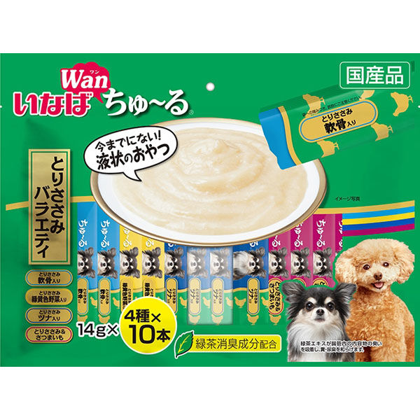 其它 - 【同梱不可】【4個セット】いなばペットフード いなば ちゅーる とりささみバラエティ （14g×40本）