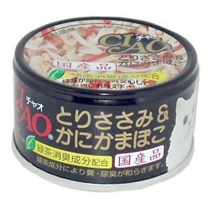 【同梱不可】【36個セット】いなばペットフード CIAOホワイティ(とりささみシリーズ)とりささみ＆かにかまぼこ85g