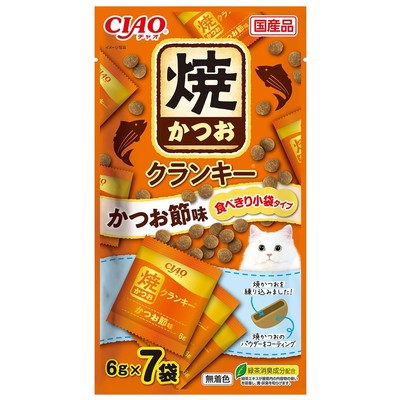 【同梱不可】【6個セット】いなばペットフード CIAO焼かつおクランキーかつお節味6g×7袋