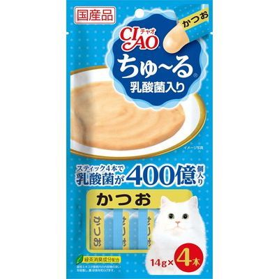 【!!クーポン配布中!!】 【同梱不可】【24個セット】いなばペットフード CIAOちゅ〜る乳酸菌入りかつお14g×4本