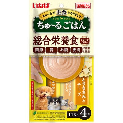 【同梱不可】【12個セット】いなば ちゅーるごはん とりささみ＆チーズ 14g×4本