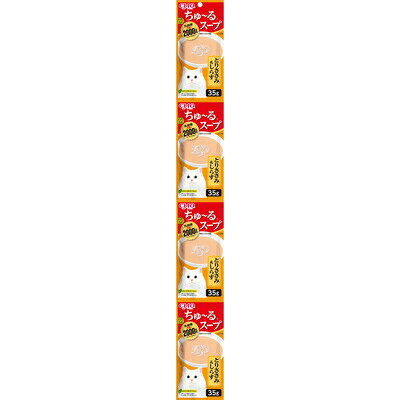 【同梱不可】【24個セット】CIAOちゅ〜るスープ4連パックとりささみ＆しらす35g×4袋