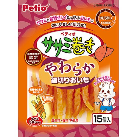 【同梱不可】【10個セット】ペティオ　ササミ巻きやわらか細切りおいも15個