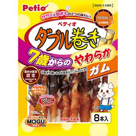 【同梱不可】【5個セット】ペティオ ペティオ7歳からのやわらかダブル巻きガム8本入