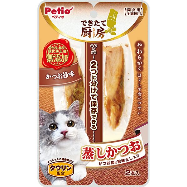 Other Wet Food - 【同梱不可】【3個セット】ペティオできたて厨房キャット蒸しかつおかつお節味2本入