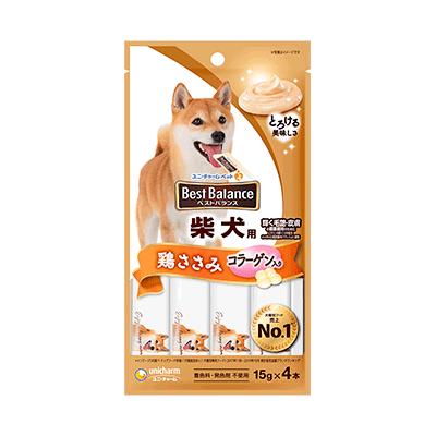 【同梱不可】【24個セット】ユニ・チャーム ベストバランスおやつ柴犬用ささみ入り15g×4本