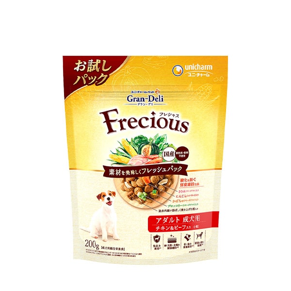 Rakuten - 【同梱不可】【3個セット】ユニ・チャーム グラン・デリ Frecious アダルト 成犬用 チキン＆ビーフ入り 200g