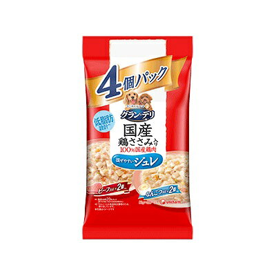 樂天商城 - 【同梱不可】【16個セット】 ユニ・チャーム グラン・デリ 国産 鶏ささみ パウチ ジュレ 成犬用 4個パック ビーフ・なんこつ 80g×4個