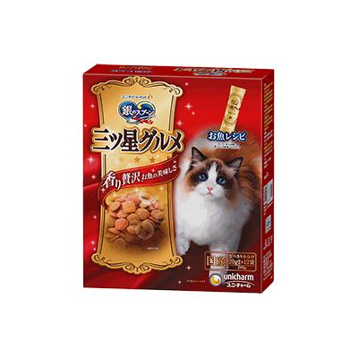 【同梱不可】【3個セット】ユニ・チャーム　銀のスプーン三ツ星グルメ毛玉ケアお魚レシピ240g