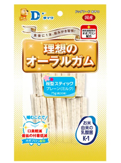 【同梱不可】【3個セット】 株式会社ダイワ 新桜型スティックプレーン(ミルク) 75g 約30本