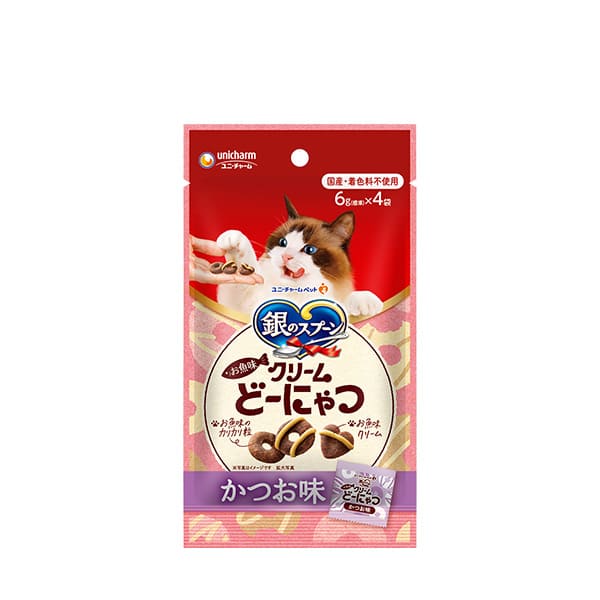 【同梱不可】【10個セット】 ユニチャームペット 銀のスプーンおやつお魚味クリームどーにゃつかつお味24g