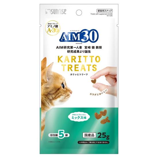 【同梱不可】【5個セット】マルカン サンライズ AIM30カリッとトリーツミックス味5g×5袋