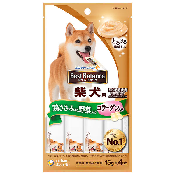【同梱不可】【48個セット】ベストバランスおやつ柴犬用ささみ・緑黄色野菜入り15g×4本